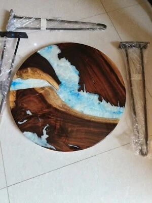 Resin Epoxy live edge wood Coffee Table Mappa Burl Acacia Wood Interior Décor - Image 1 of 4