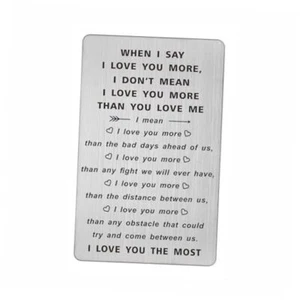  Wallet Card, I Love You Gifts for Him Her, When I Say I Love You More - Picture 1 of 7