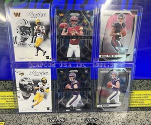 6 QB RC: 2024 Prizm Prestige JJ McCarthy x3 Jayden Daniels x2 Michael Penix Jr. - Foto 1 di 9