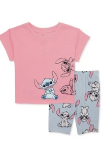 Disney Stitch Girls 2pc Shorts And Shirt Pajama Set Size 4 NWT - Picture 1 of 1