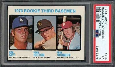1973 Topps 615 Rookie 3rd Basemen Cey/Hilton/Schmidt RC PSA 5 62563875 - Image 1 of 2