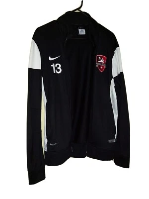 Nike Dri-Fit Soccer Track Zip Jacket Black White Sz M Virginia Legacy  - Image 1 of 4