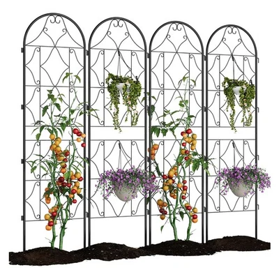 Garden Trellis for Climbing Plants 2/4PCS 87x20 Inch Metal Trellis Fence Outdoor - Image 1 of 4
