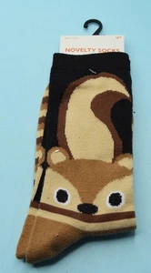 Fun Women's Crew Novelty Squirrel Socks Adult Size 4-10 - Picture 1 of 2