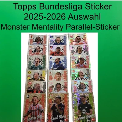 Topps Bundesliga 25/26 Sticker 2025/2026 - Auswahl  Monster Mentality Parallels - Bild 1 von 4
