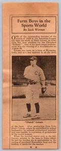 1927/29/24 PRINT AD BASEBALL PITCHER 1926 DUTCH LEVSEN CLEVELAND INDIANS - Bild 1 von 1