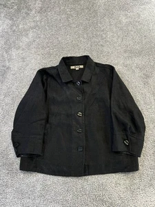Flax Jacket Womens Small Black Linen * - Picture 1 of 10