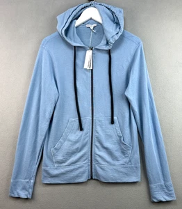 James Perse Hoodie 0/XS Blue Vintage French Terry Zip Up Supima Cotton MXA2130 - Picture 1 of 9