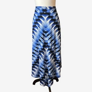 Chicos Easywear Skirt 1 Medium Handkerchief Asymmetrical Hem Blue Elastic Waist - Picture 1 of 10