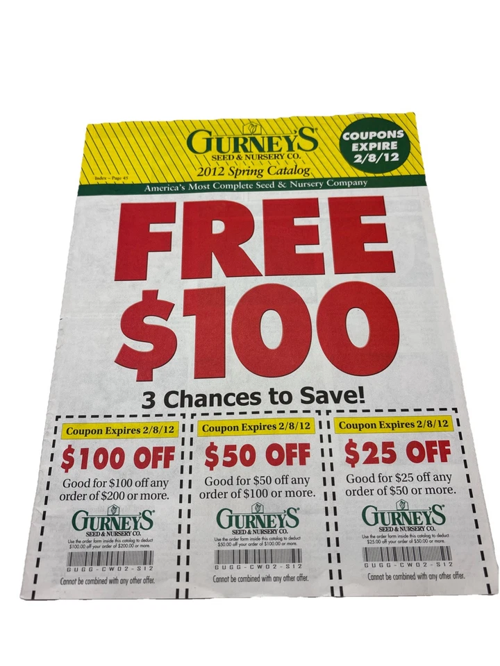 Vintage GURNEY's Seed & Nursery Co. 2012 Spring Catalog Shopping Mailer - Image 1 of 4