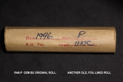 1946-P Lincoln Cent Original Bank Roll BU+ Coins.    GEM BU ROLL - Image 1 of 4