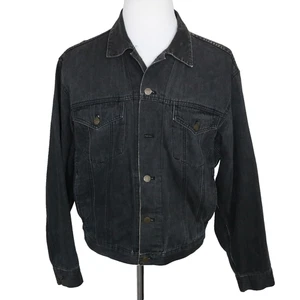 Vintage DKNY Men's Denim Jacket * Black Jean * Good * Large L (M?) * 90's Flaw - Picture 1 of 15