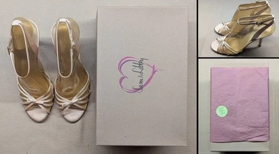 Sandalias para mujer Sam & Libby Patsy bronceadas/naturales satinadas al tobillo talla 10M negras (N Foto 1 de 4