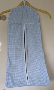 Blue Gingham Check Hanging Nappy Stacker Holder Nursery Storage - Picture 1 of 4