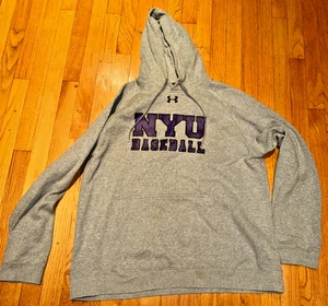 New York University NYU Violets Baseball Sweatshirt Hoodie Under Armour XL - Picture 1 of 2