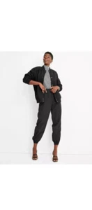 Future Collective NWT Women’s 2X Black Front Snaps Ribbed Cuffs Bomber Jacket - Picture 1 of 10