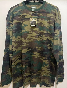 Green Color Camo Thermal Men's Thermal long sleeves By PJ MARK - NEW - Picture 1 of 6