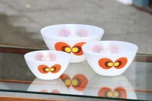 3x Schale JENAer Opalglas CARINA Pfauenauge SCHOTT MAINZ 70er Schälchen - Bild 1 von 6