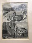 Great Malvern Priory & Neighbourhood - Antique Engraving L 1800’s - Mounted