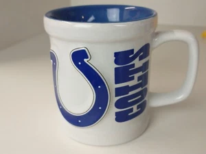 Colts Coffee Mug Blue White Horseshoe NFL Football Indianapolis Hot Chocolate - Picture 1 of 4