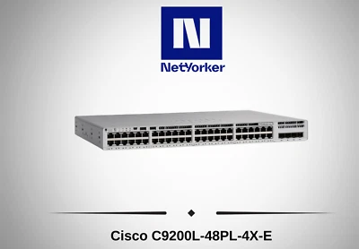 Cisco C9200L-48PL-4X-E 48 Port  Catalyst Switch- Fast Ship - Image 1 of 4