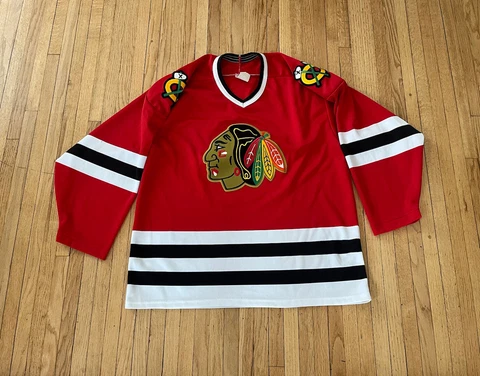 Chicago Blackhawks CCM Maska Jersey Mens L Vintage 90’s Red NHL Cover