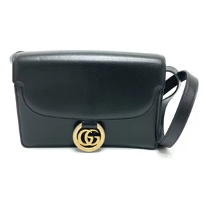 GUCCI 589474 GG Marmont flap Shoulder Crossbody Shoulder Bag Calf Leather Black - Foto 1 di 12