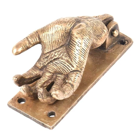 Hand Shaped Brass Door Knocker for Main Door - Multicolor Front Door Decoration Cover