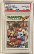 1977 Topps TED SIMMONS Signed Autographed Baseball Card #470 PSA/DNA Cardinals