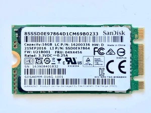 Sandisk 16GB SSD 16200336 M.2 Very Fast Read and Write Speeds - Picture 1 of 1