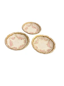 SET OF 3-Haviland Limoges Schleiger BUTTER PATS Double Gold Trim - Picture 1 of 4