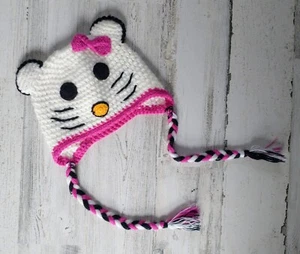 Hello Kitty Hand Knit Hat Child Size Unworn - Picture 1 of 6
