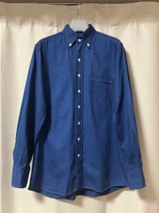 Camisa Drake's Abotonada Talla 40 Denim Azul Índigo Hecha en Inglaterra - Imagen 1 de 12
