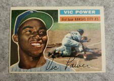 1956 TOPPS 67 VIC POWER KANSAS CITY ATHLETICS  NM-OC
