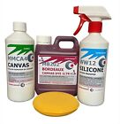Convertible roof cleaner kit, fabric soft top dye mould remover waterproofer. 