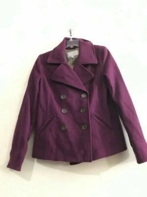 Old Navy Size S Wool Blend Plum Coat Jacket Women Stylish RN#54023 - Image 1 of 4