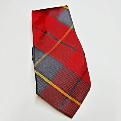 Polo Ralph Lauren Silk Tie Made in Italy in 100% Red Black 51” Plaid - Image 1 of 4