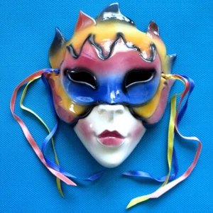 Clay Art Ceramic Face Wall Mask, Fire, Wall Decor, RARE - Picture 1 of 5