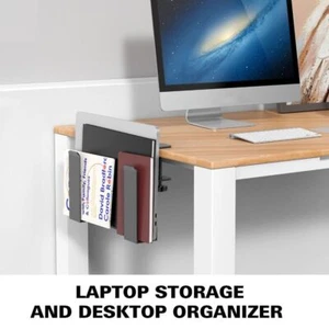 Clamp on Desk Laptop Holder Desk Side Storage Laptop Vertical Stand - Afbeelding 1 van 6