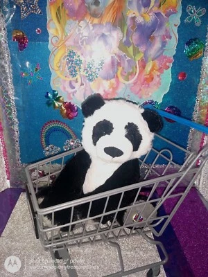🦄Ganz /Webkinz "Charming Panda" {Bear} Black & White Color HM655 9" Soft Plush! - Image 1 of 4