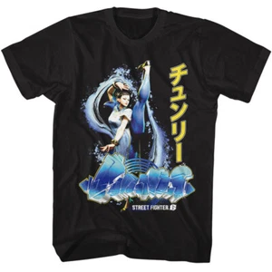 Street Fighter Capcom Video Game Chun-Li Graffiti Japanese Writing Men's T Shirt - Picture 1 of 5