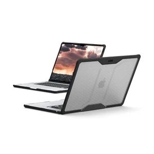 UAG MacBook Air 15" Case 2023-2025 - Clear Rugged Tactile Grip, Plyo Ice/Black - Picture 1 of 7