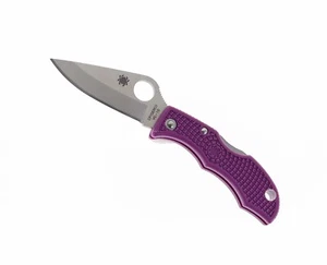 Cuchillo plegable 3 Spyderco Ladybug púrpura FRN borde liso LPRP3 - Imagen 1 de 2