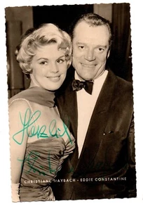 CHRISTINE MAYBACH & EDDIE CONSTANTINE ➔ CARTOLINA con autografo ➔ DDR ➔*da collezione* - Foto 1 di 2