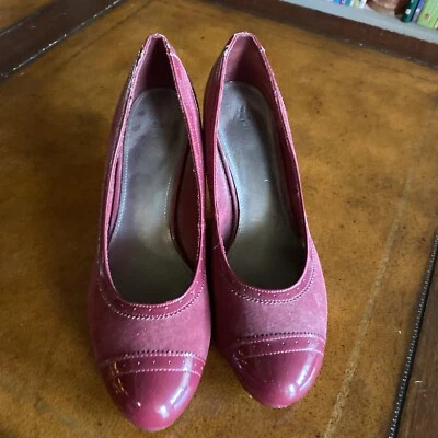 * Tacones East 5th gamuza/patente cuero talla 11 borgoña Foto 1 de 4