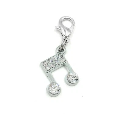Musical Note pendant Clip On Charm w/Lobster Clasp fits Link Chain C184 - Image 1 of 2