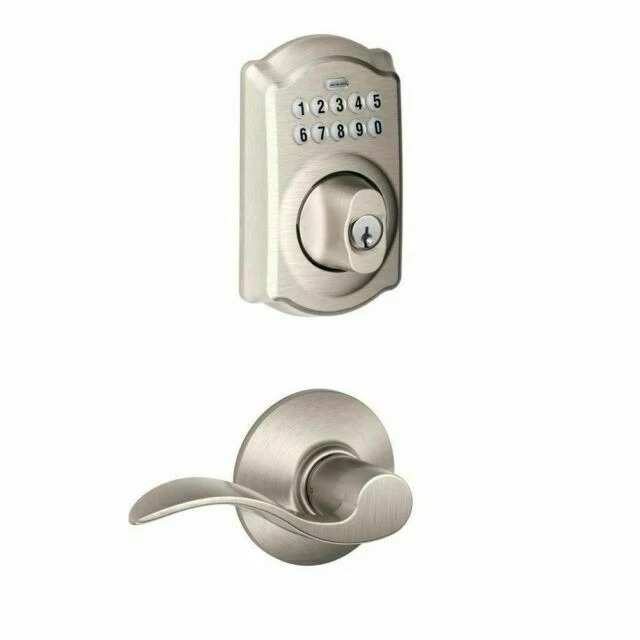 Schlage V Keypad Combo Pack with Accent Lever - Brushed Nickel (90153)