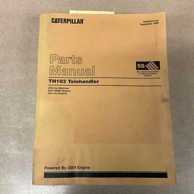 CAT Caterpillar TH103 MANUAL DE PIEZAS LIBRO LISTA CATÁLOGO MANIPULADOR TELESCÓPICO CARRETILLA ELEVADORA, 3PN Foto 1 de 4
