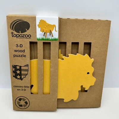 Rompecabezas Topozoo 3D Madera Niños León Amarillo Foto 1 de 4
