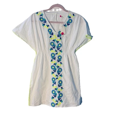 NEW BODEN WHITE EMBROIDERED KAFKAN TUNIC TOP 13-14 Y GIRLS - Image 1 of 4